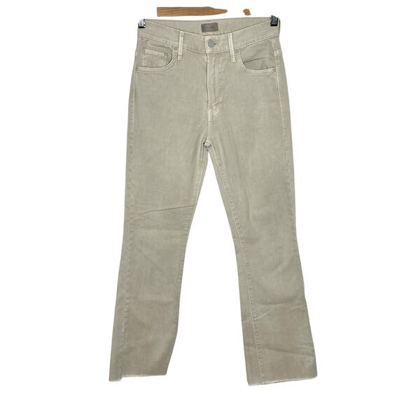 Mother The Insider Ankle Fray Jeans Chalk It Up Beige Tan Womens 26 Flared - Picture 1 of 10